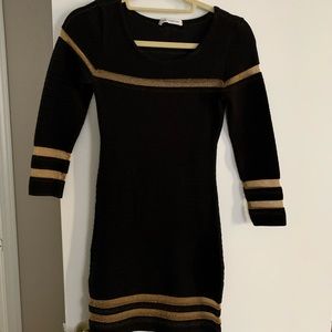 Black knit sweater dress